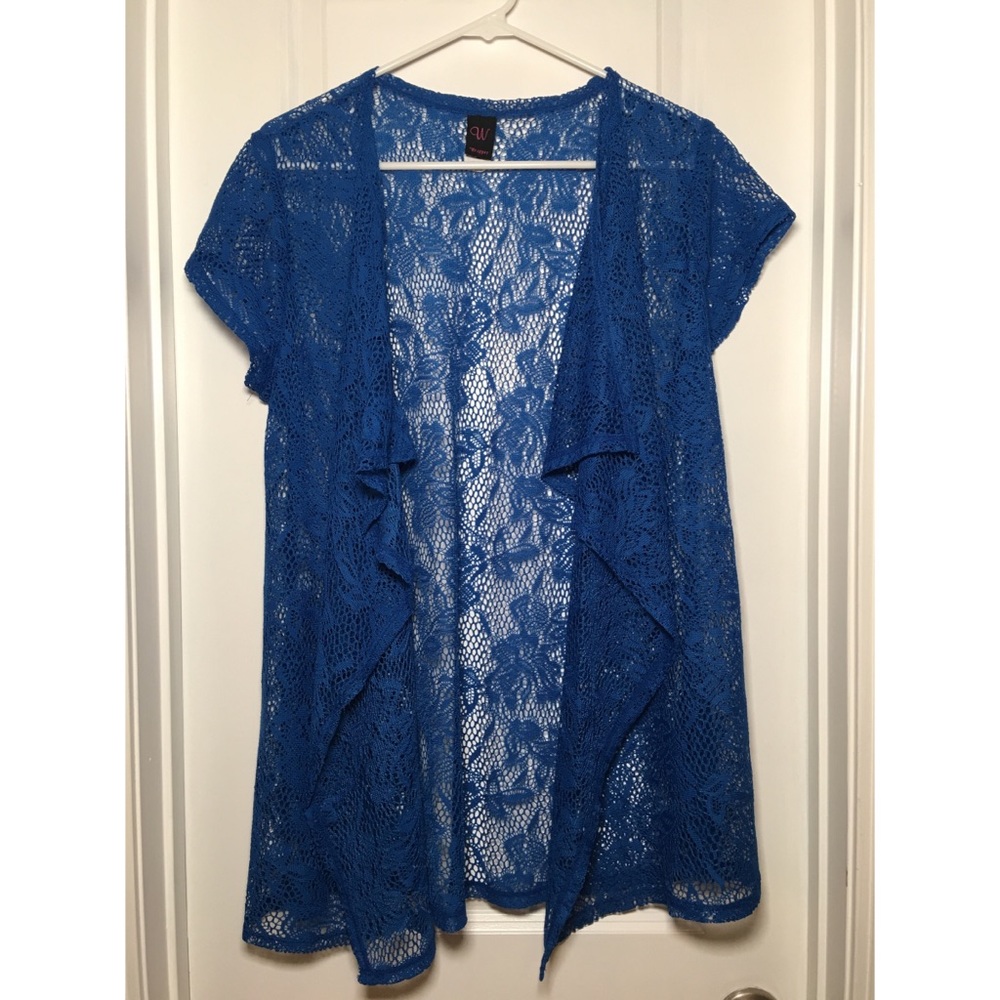 Cute Royal Blue Short Sleeve Beach/Pool Cover Up